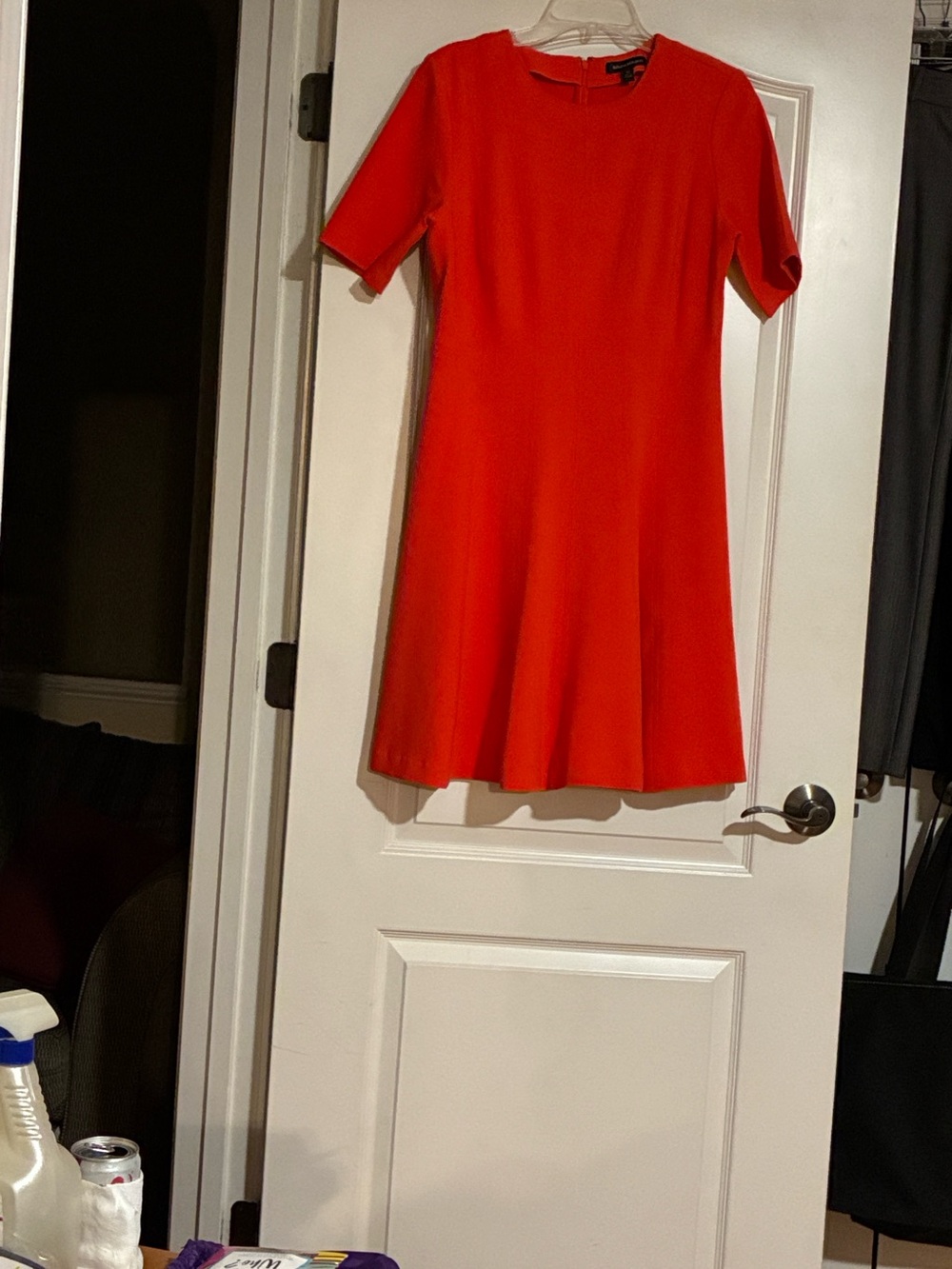 Banana Republic Bright Orange Short-Sleeve A-Line Dress
